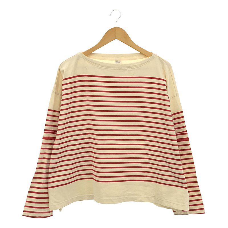 Ron Herman / ロンハーマン | Too Big Striped Long Sleeve Tee オーバーサイズ ボーダー ロングスリーブTシャツ  | オフホワイト / レッド | レディース - メルカリ