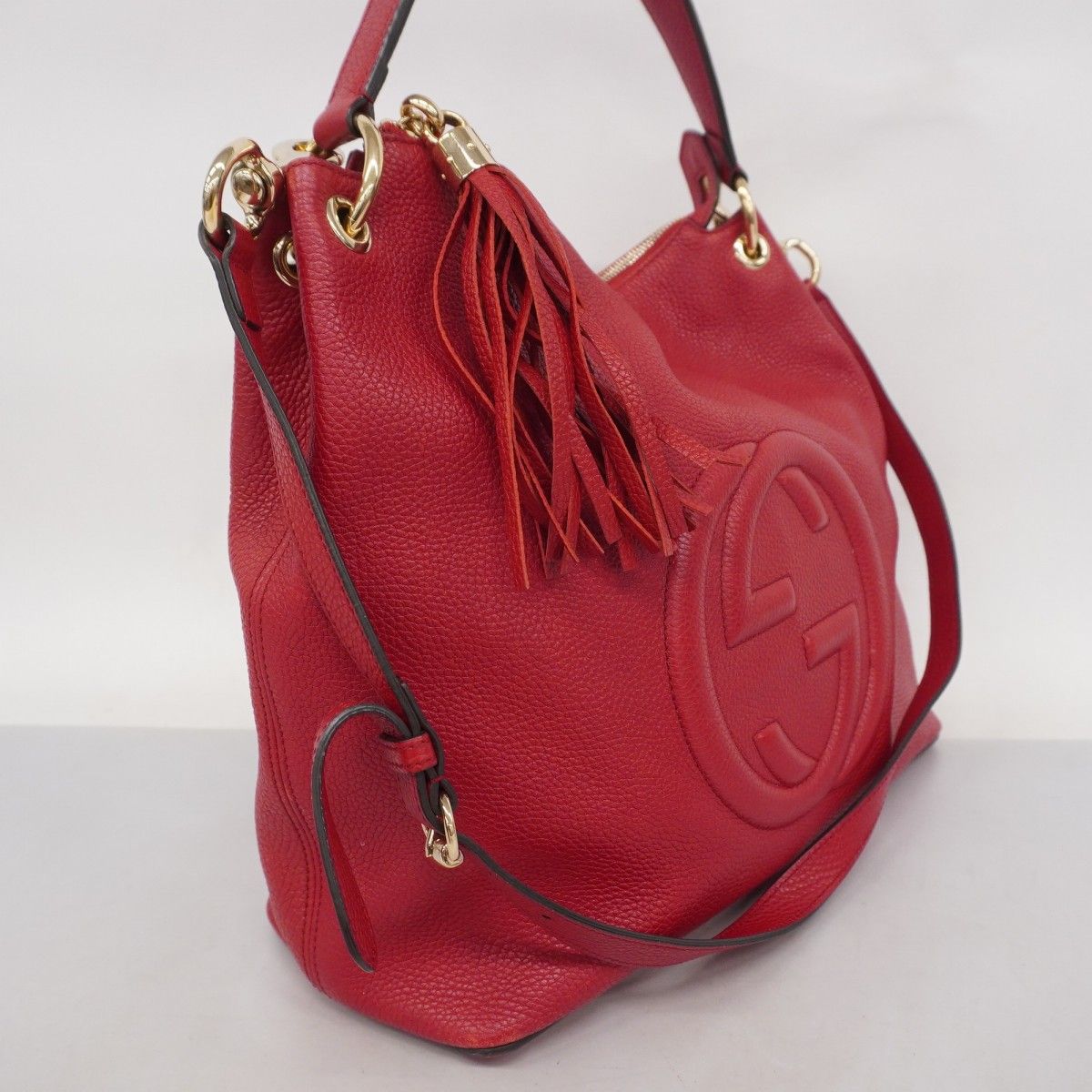 【美品】GUCCI ショルダーバッグ ソーホー デカロゴ金具 ワンショルダー 赤 Amazon | [グッチ] ショルダーバッグ 536224 A7M0G 6523