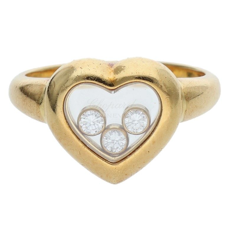 Chopard ショパール リング9号　ハッピーダイヤモンド K18×SS Chopard ショパール リング9号 ハッピーダイヤモンド K18×SS Chopard