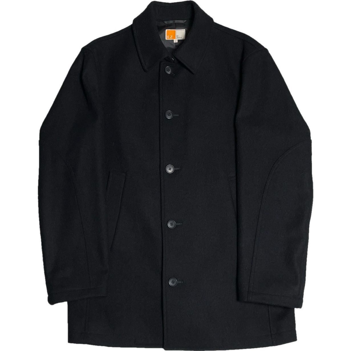MADE IN JAPAN製 E.Z BY ZEGNA ウールステンカラーコート ブラック L
