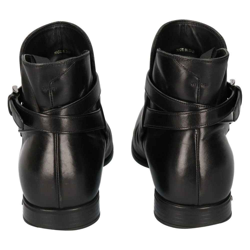 PRADA (プラダ) アンクルベルトレザーブーツ ブラック 2TC029 8.5