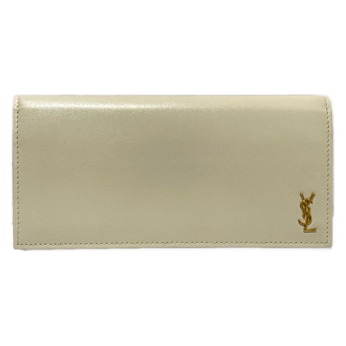 SAINT LAURENT PARIS サンローランパリ 長財布 タイニーモノグラムコンチネンタルウォレット 635542 白 レザー