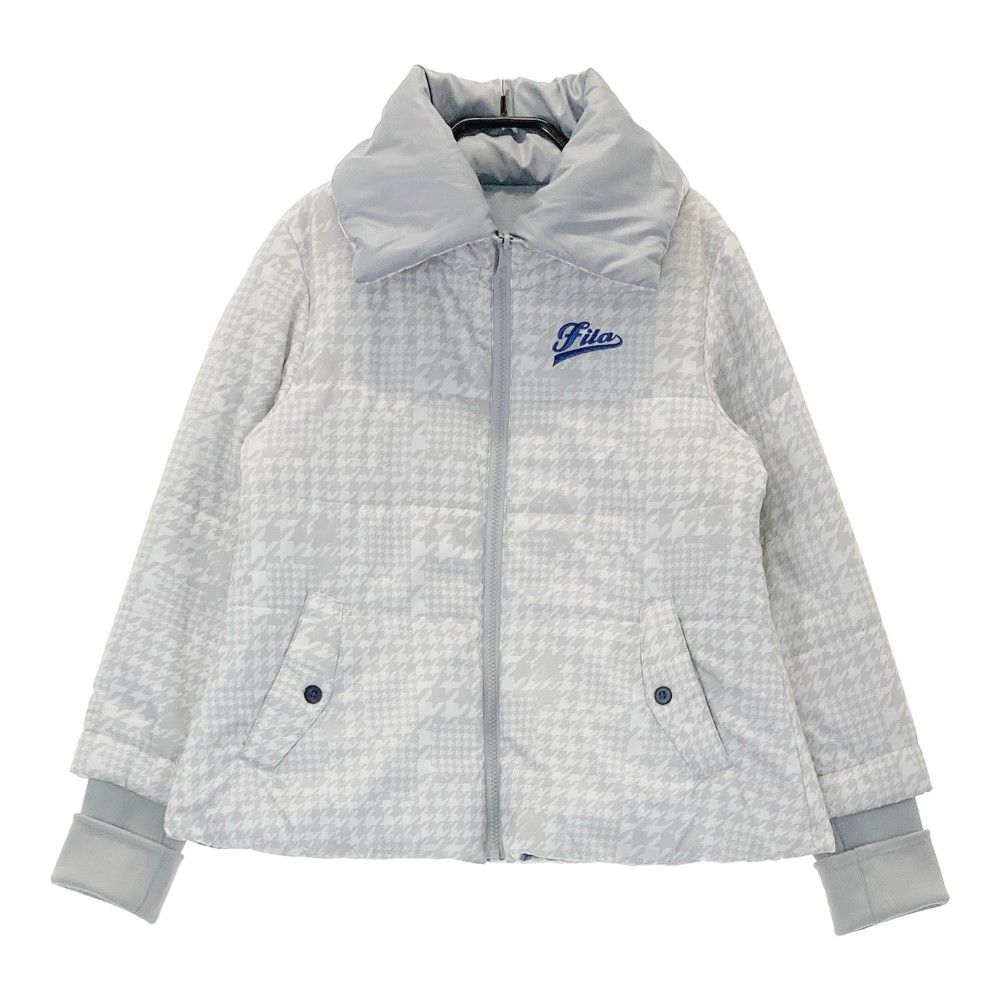 サイズ：M FILA GOLF フィラゴルフ  リバーシブル 中綿ジャケット 千鳥柄 グレー系 [240101382075] ゴルフウェア レディース ストスト