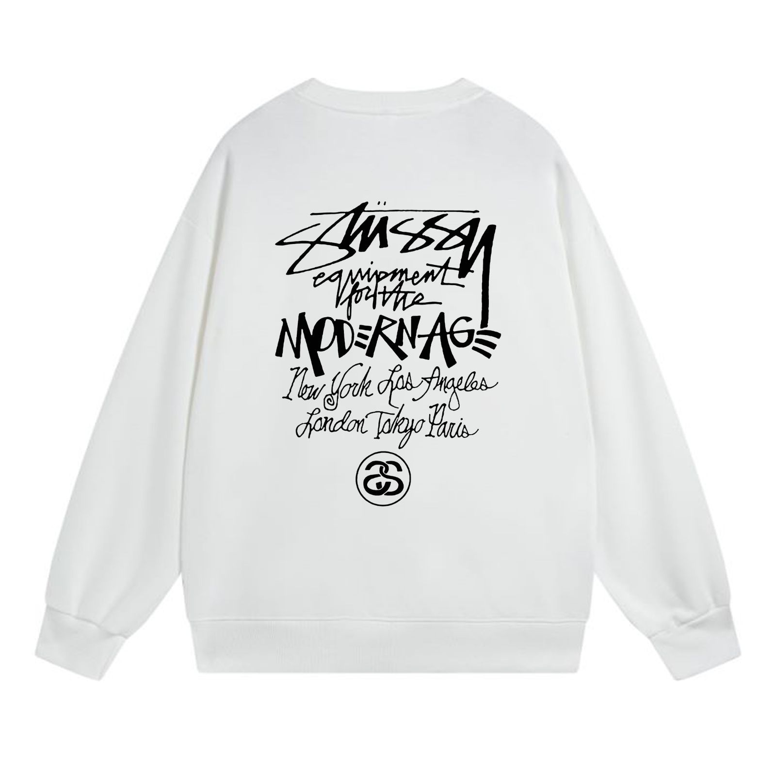 Stussy SS23 モダニストロゴプリントクルーネックスウェットシャツ