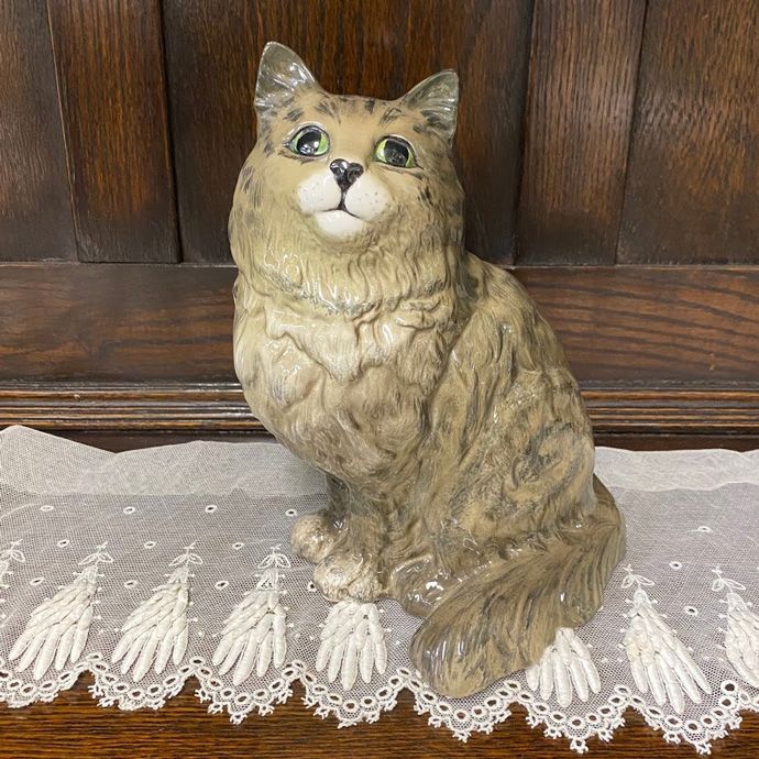 訳あり ヴィンテージ 雑貨 置物 フィギュア ペルシャ猫 Beswick ベズウィック イギリス 1954-1971年頃 07D712