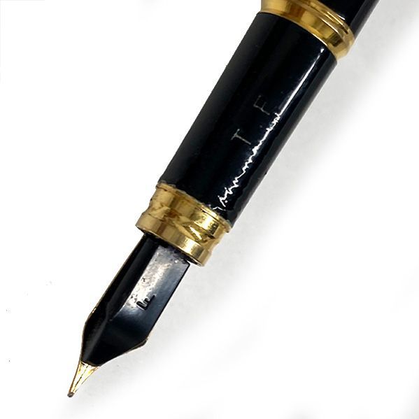 ウォーターマン WATERMAN 万年筆 IDEAL ペン先750 18k K18YG イエローゴールド F(細字) 黒 筆記具 文房具  ブランド【中古】【ネコポス配送】 - メルカリ