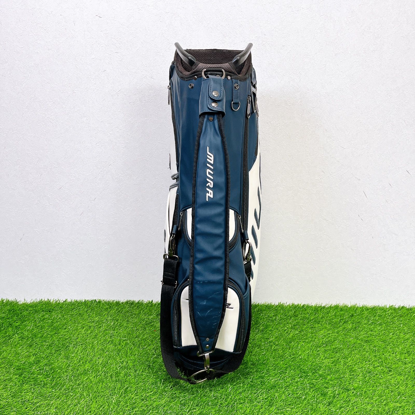 MIURA キャディバッグ ネイビー/ホワイト 美品】三浦技研 キャディ