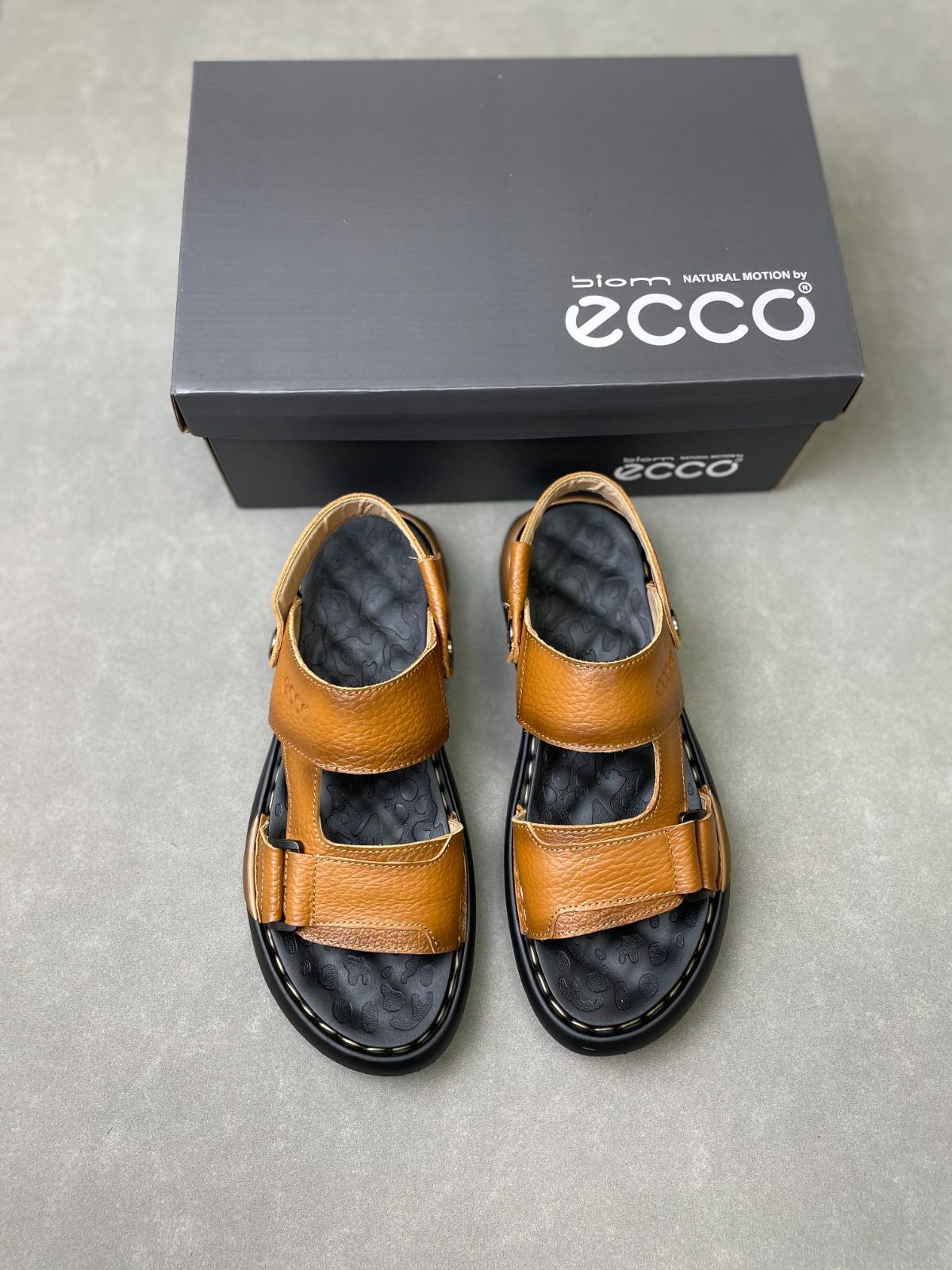 美品 ECCO メンズ レディース サンダル  ブラック 革靴 ソフトボトム #A6