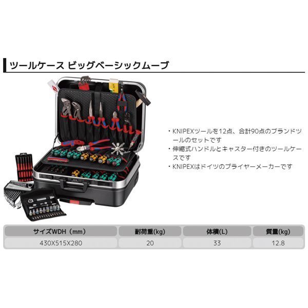 KNIPEX クニペックス ツールケース ビッグベーシックムーブメカニック用 サイズW430×D515×H280mm 002106M