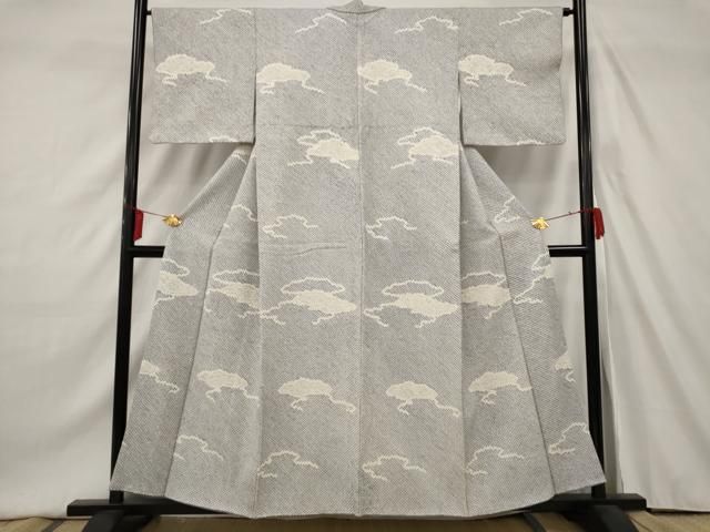 平和屋着物○生紬 訪問着 総絞り 流水花文 正絹 逸品 DAAS3702ps