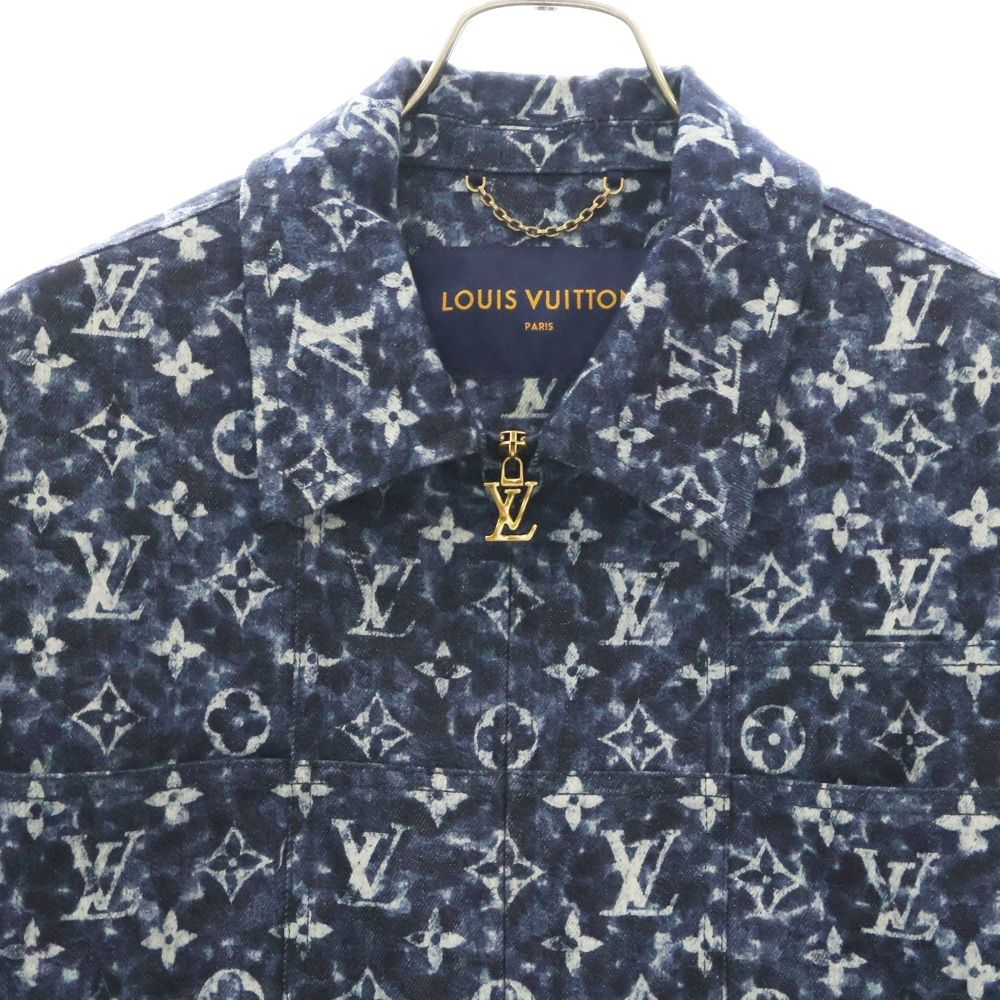 【ルイヴィトン】 モノグラムデニム ジップアップジャケット 新品同様 LOUIS VUITTON ルイヴィトン モノグラム パッチワーク