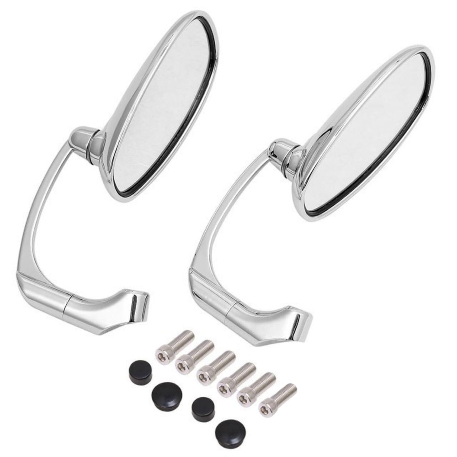 TIGRE BLANC オーバル バレン ミラー バイク 汎用 サイドミラー