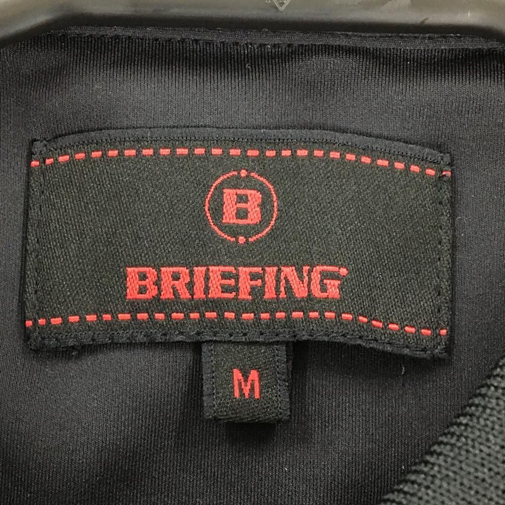 超美品】ブリーフィング 半袖ポロシャツ 黒 袖口ロゴ メンズ M ゴルフ