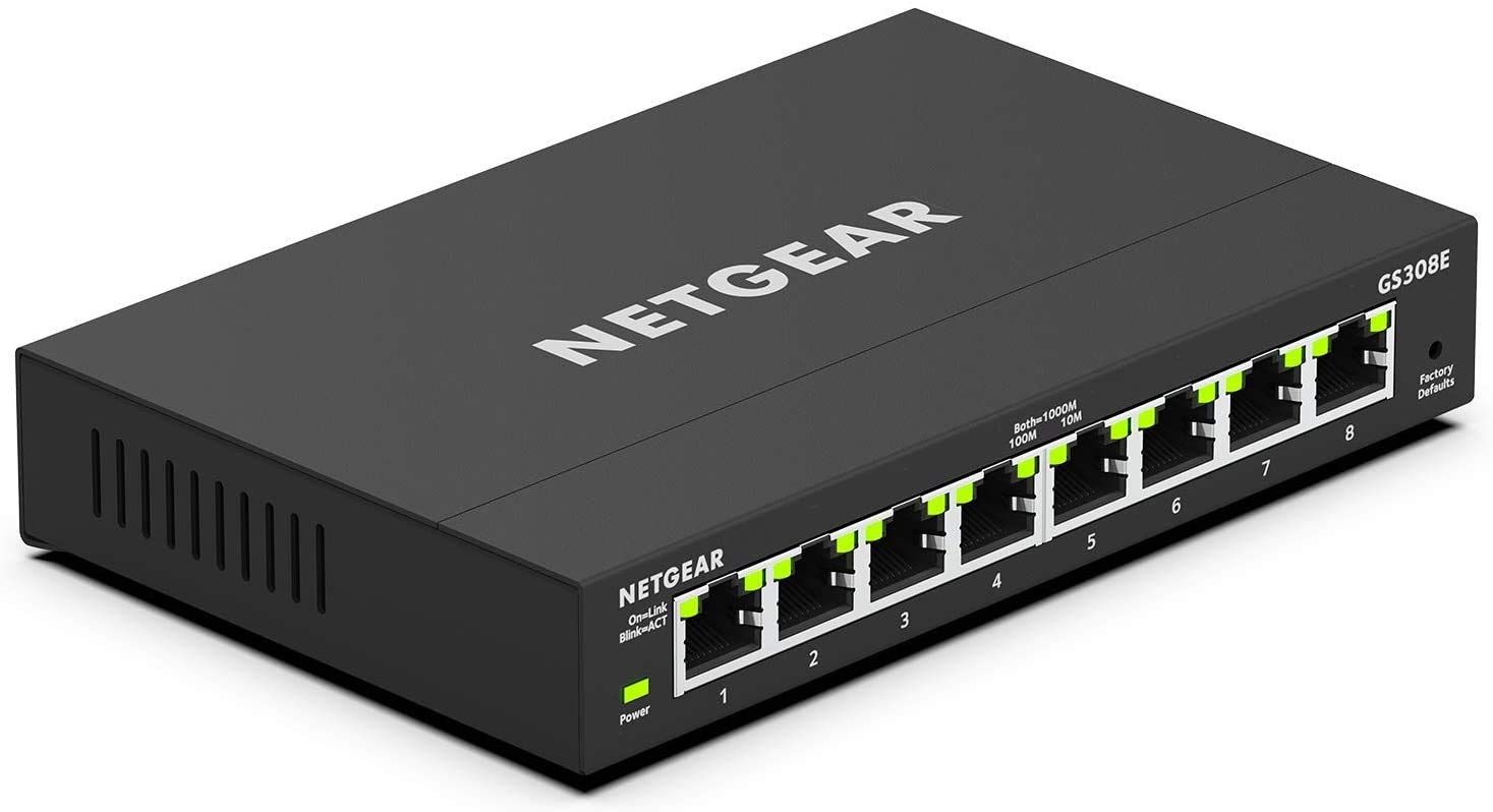 メーカ ネットギア インターナショナル ネットギア NETGEAR スイッチングハブ 8ポート 1G 金属筐体 静音ファンレス メーカー5年 アンマネージプラス GS308E-100JPS