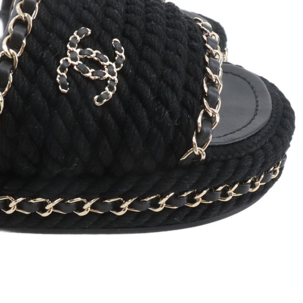 CHANEL ブラックレザーサンダル CHANEL(シャネル) / CHANEL/サンダル/36/ブラック/レザー/G37456