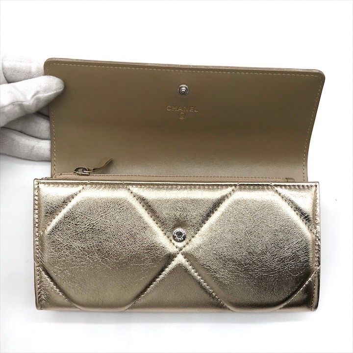 超美品 CHANEL シャネル ココマーク 長財布 ウォレット ラムスキン ゴールド レディース ma1 超美品 CHANEL シャネル ココマーク 長財布 ウォレット ラムスキン