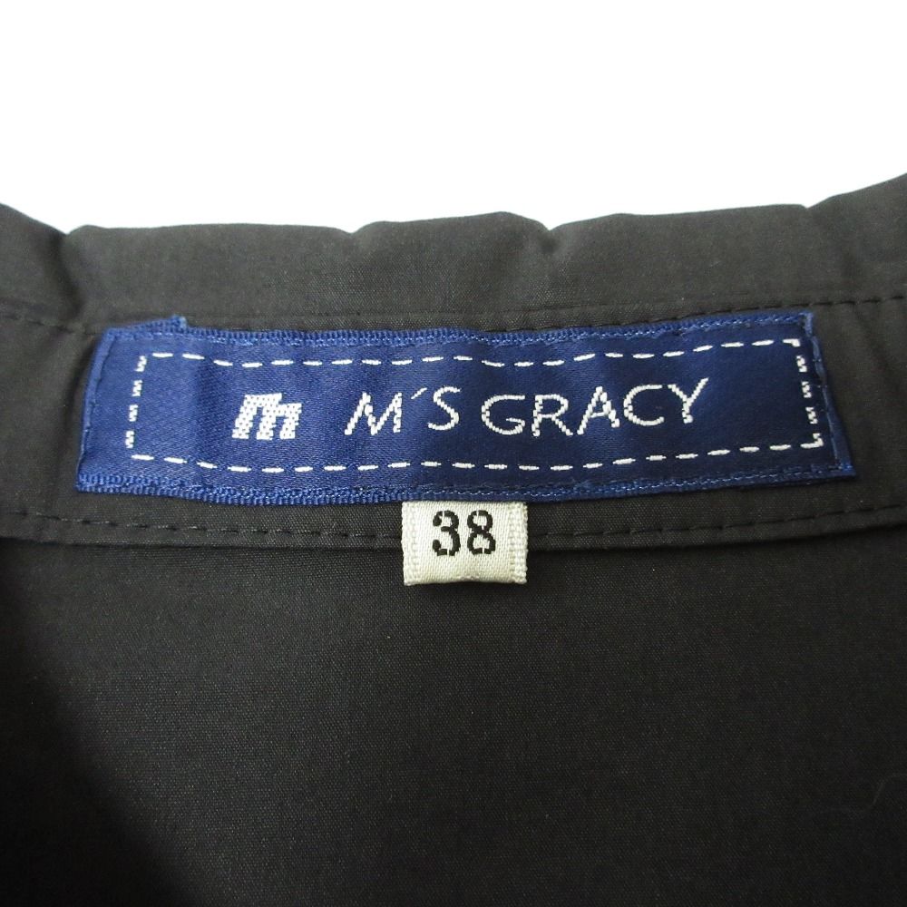 新品タグ付き M'S GRACY フリルセミシアーブラウス パフスリーブ 38 M'S GRACY エムズグレイシー フリルブラウス ホワイト サイズ38