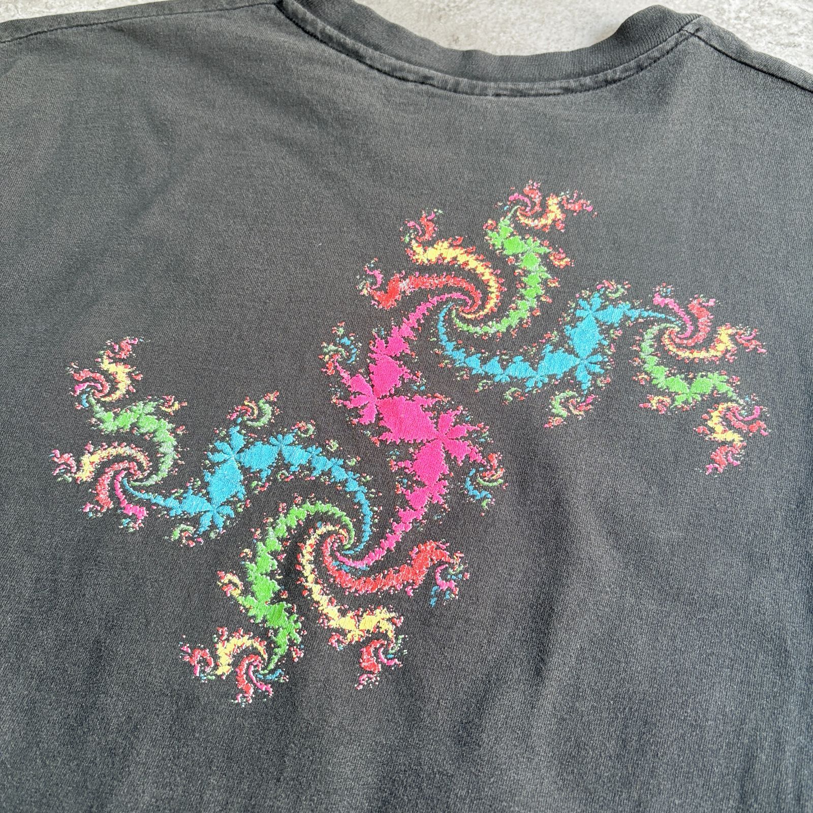 90s USA製 PerSeptive Biosystems Fractal Art Neon Back Printed T 