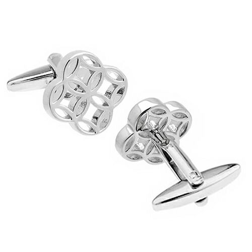 カフス カフスボタン シルバー フローラル カフリンクス カフスボタン