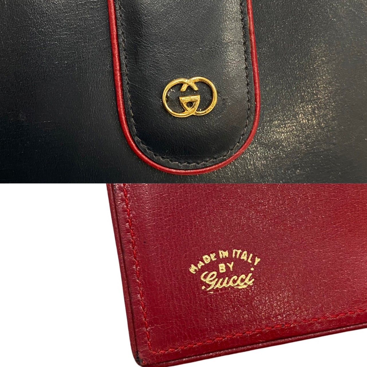 美品 GUCCI グッチ オールドグッチ ヴィンテージ GG 金具 レザー 本革