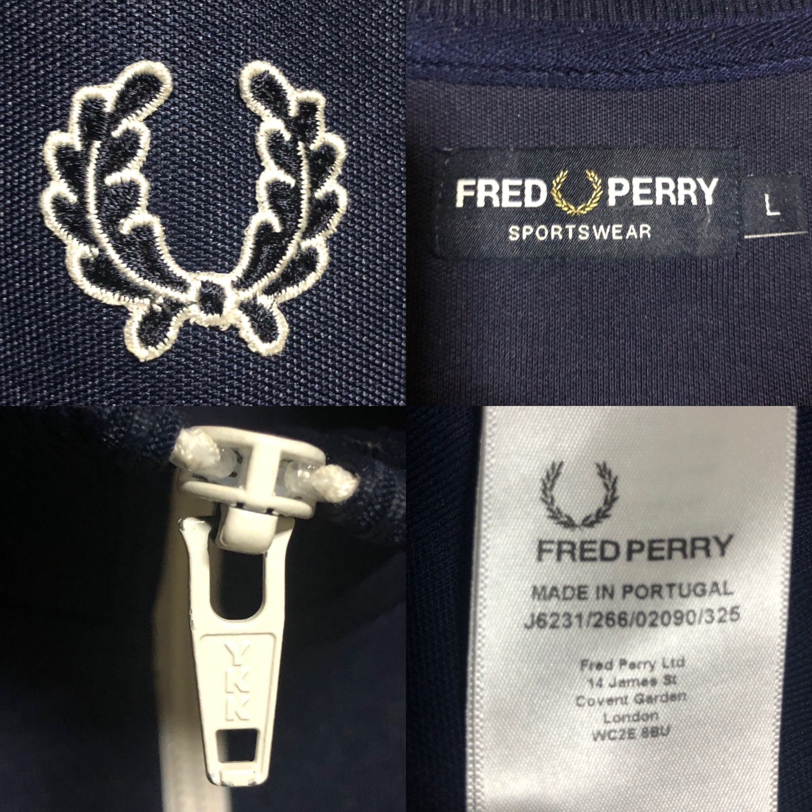 XL⭐️Fred Perry トラックジャケット/ジャージ 刺繍月桂樹/テープ 
