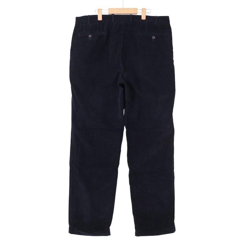 90 s 00 LAUREN ローレンラルフローレン 2タック細畝コーデュロイパンツ W 38 ネイビー hpc-0085