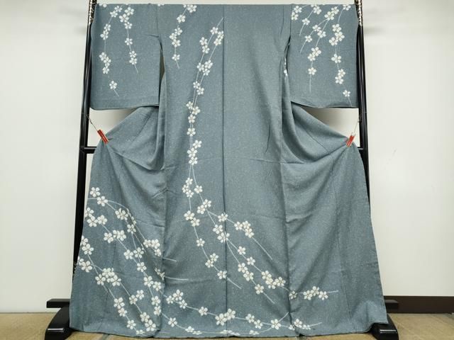 平和屋着物○訪問着 総絞り 枝花文 仮絵羽 正絹 逸品 未使用