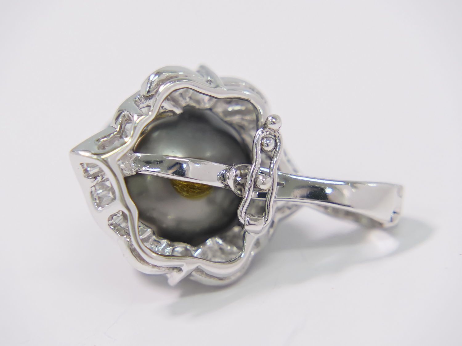 ブラックパールネックレスk18 真珠黒真珠18金5グラム k18黒真珠ネックレス