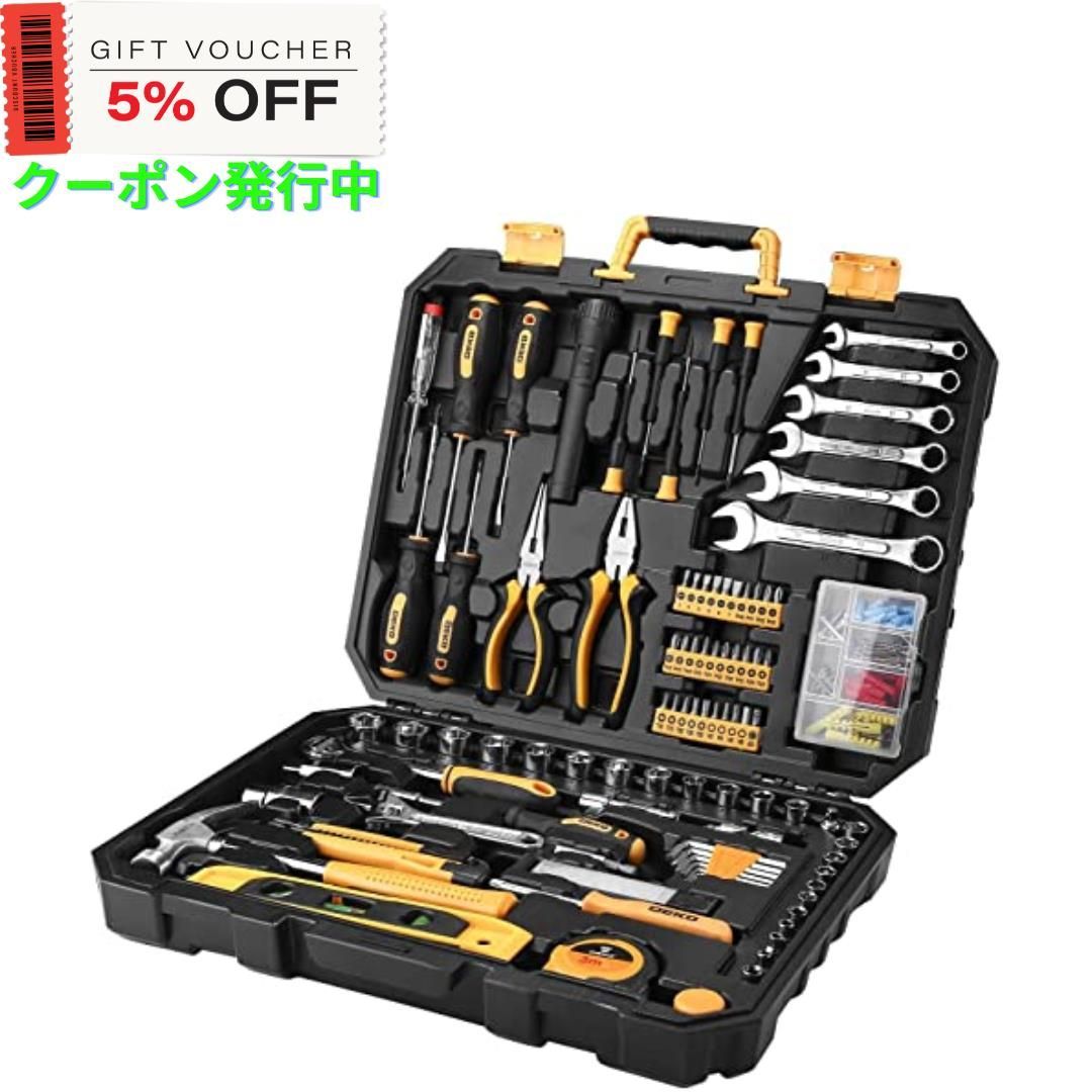 DEKO 100点 ホームツールセット 工具セット 家庭用 日曜大工 DIYセット