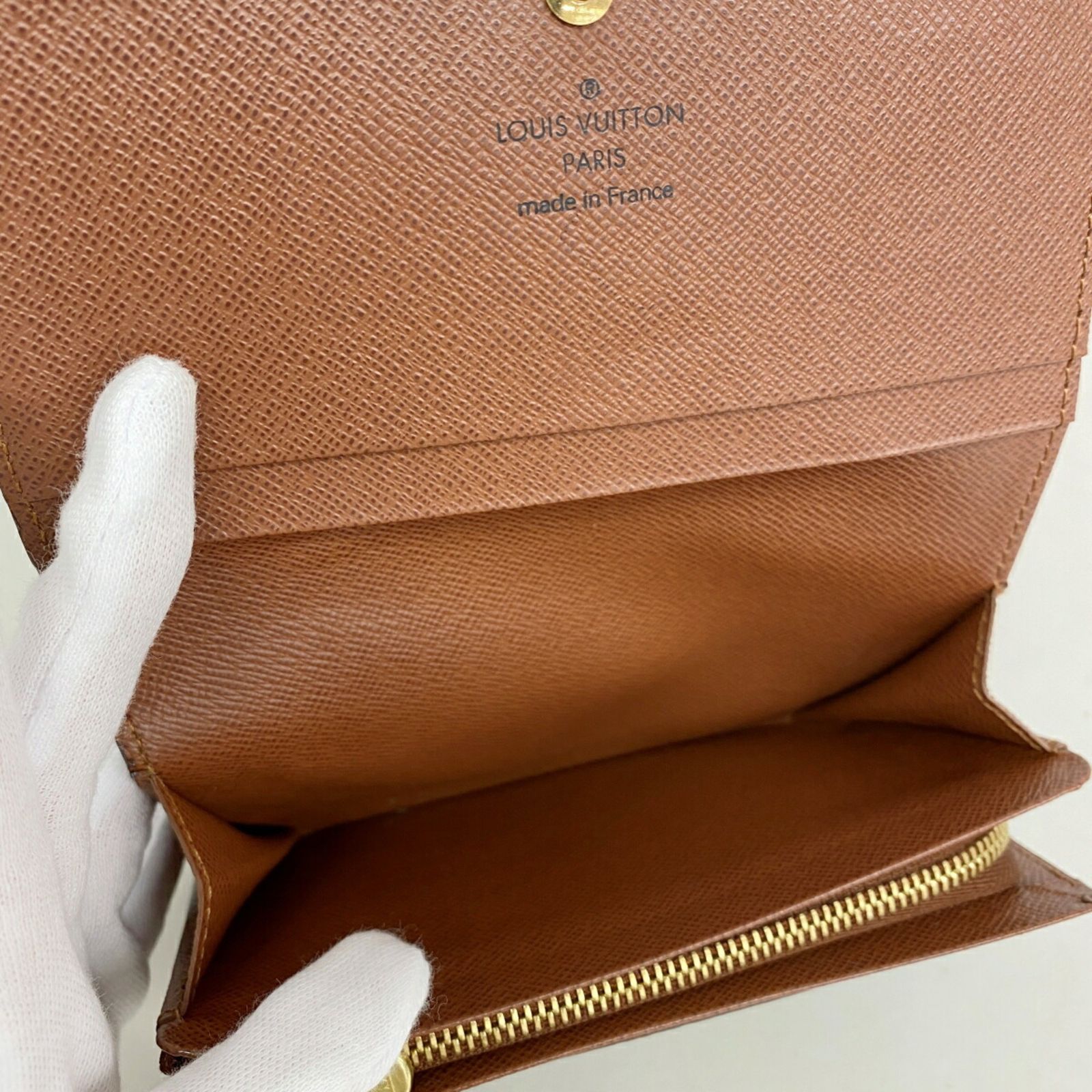 美品】ルイヴィトン ポルトモネ ビエトレゾール 財布 ウォレット 茶