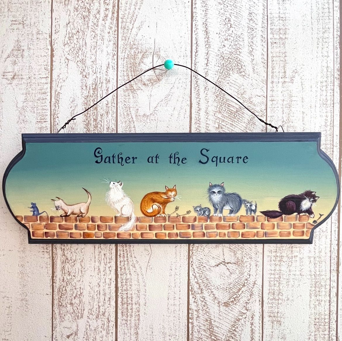 トールペイント＊ gather at the square猫さん達の壁掛け絵