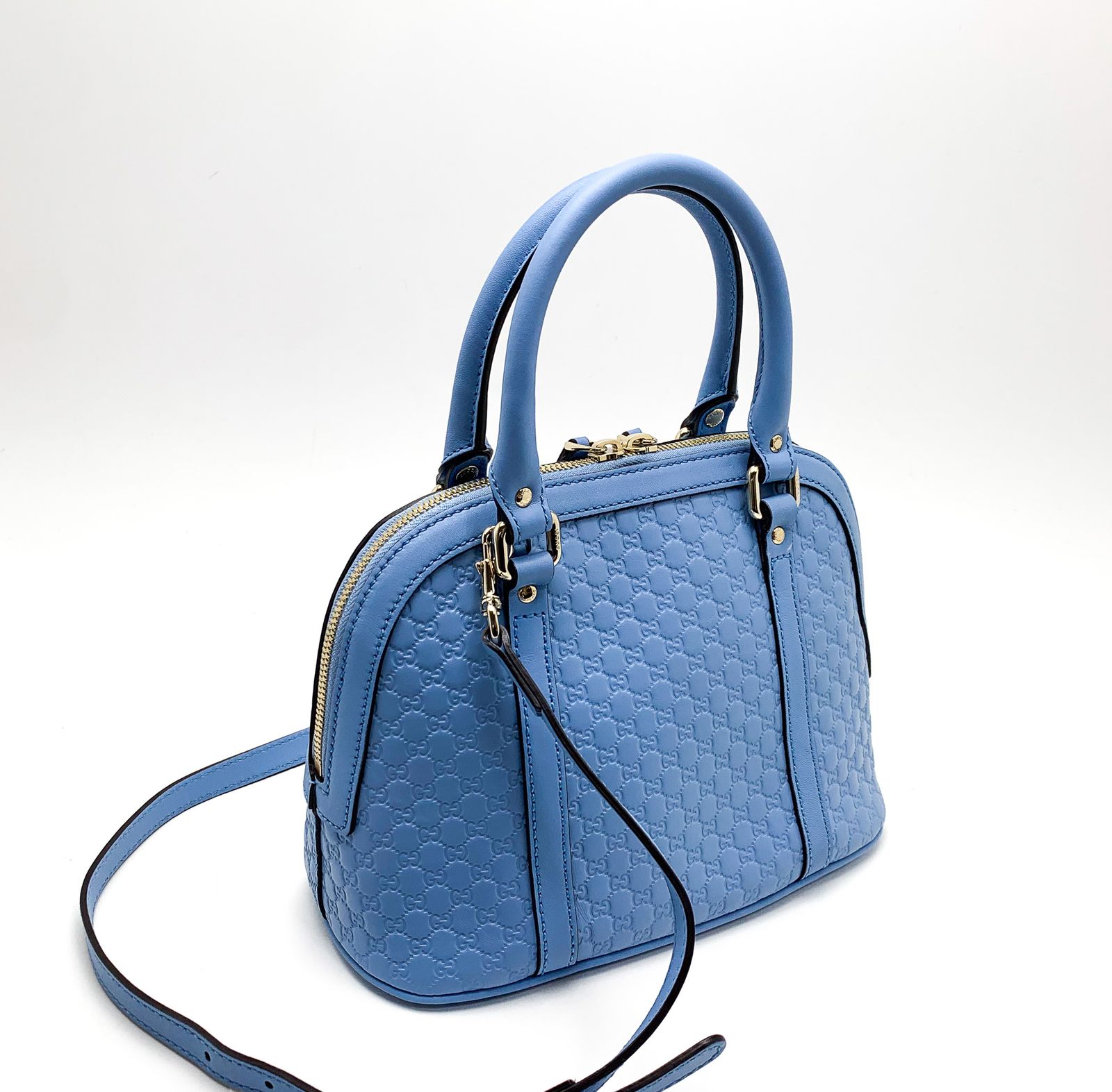 GUCCI グッチ マイクログッチ シマ ブルー 449654 ハンドバック