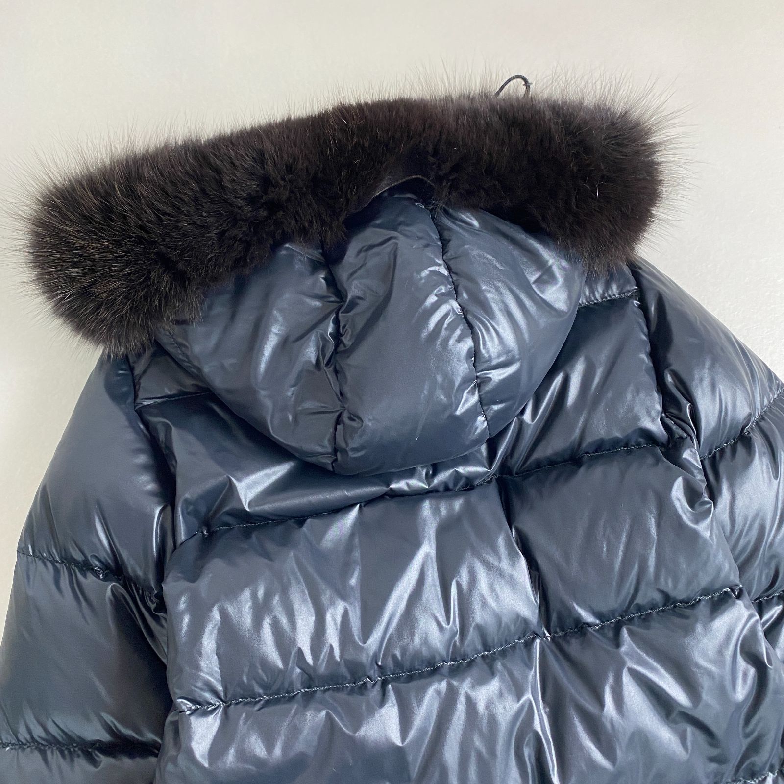 デュベティカ ダウンコート フォックスファー 2way ダークグレー 38