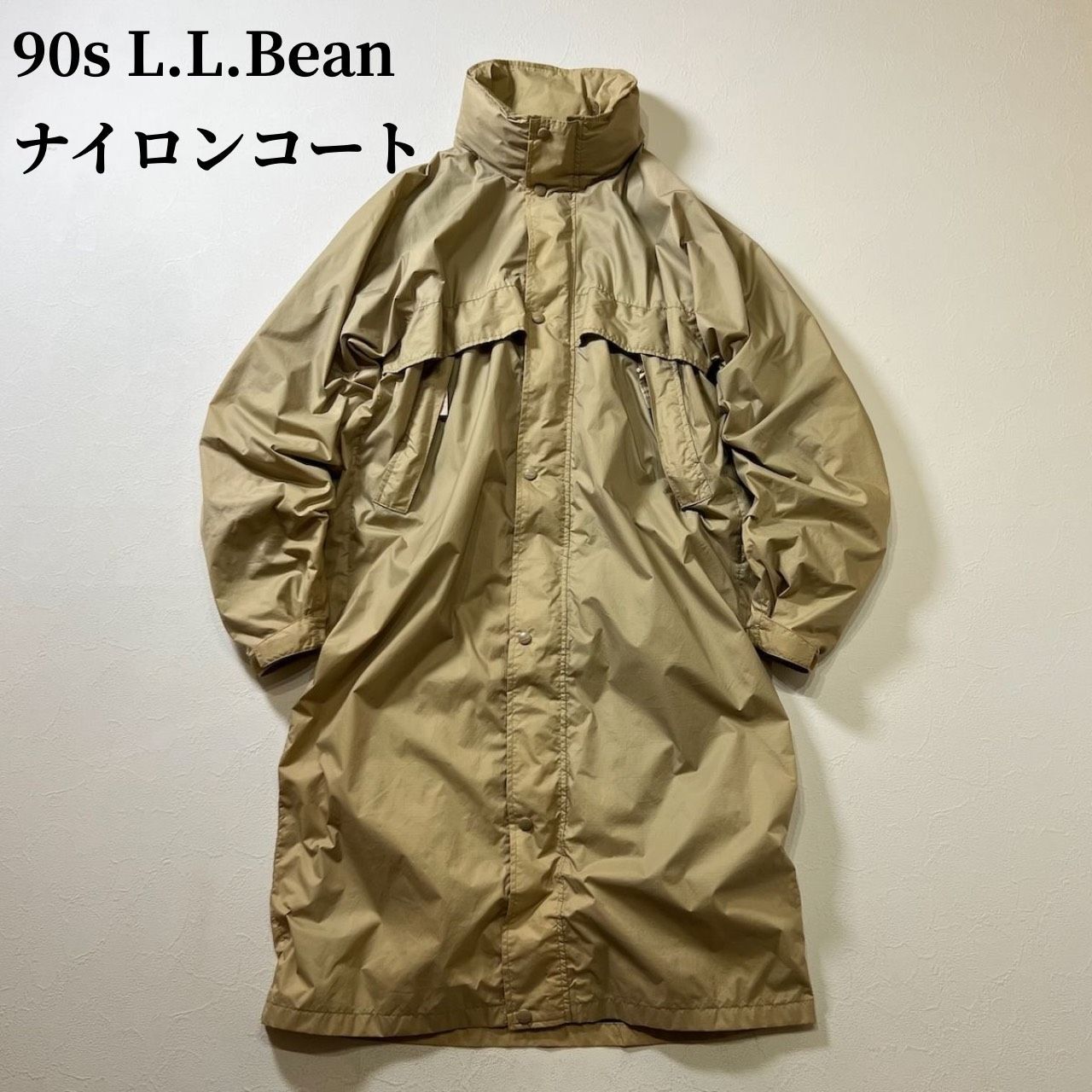 90s L.L.Bean ハイネック ドローコード ダブルジップ 裏地メッシュ 