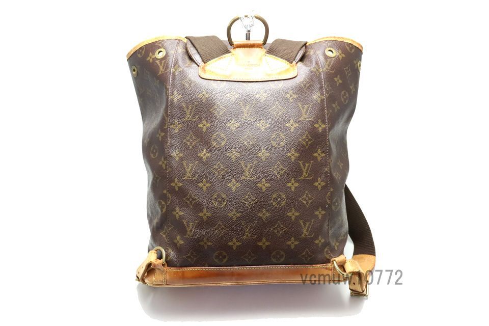 希少中古□LOUIS VUITTON モノグラム モンスリGM レザー リュック  