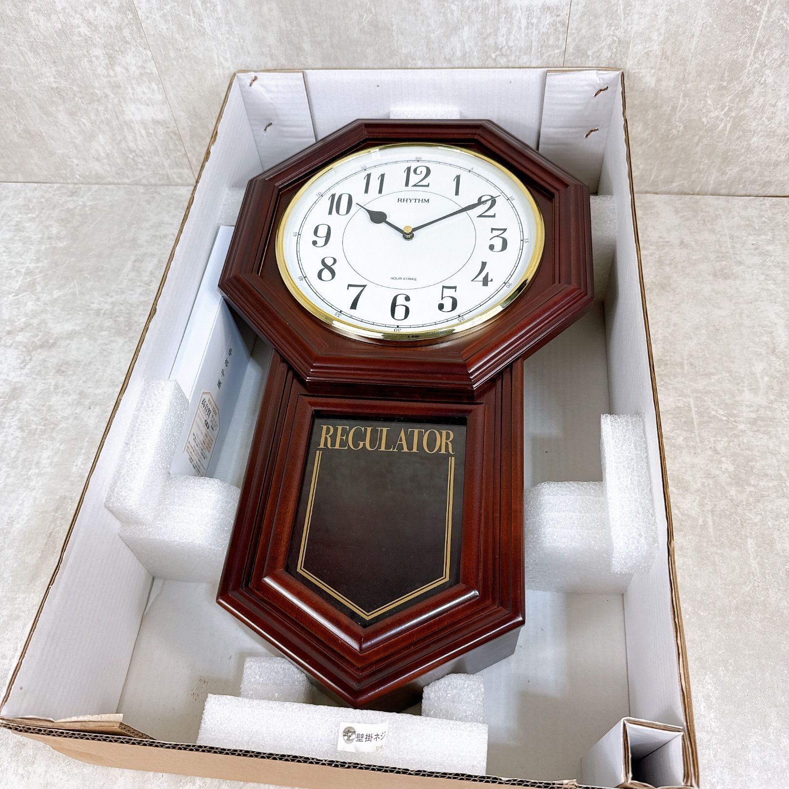 【美品】RHYTHM リズム クオーツ柱時計 飾り振子付 4MJA03RH06 美品】RHYTHM リズム クオーツ柱時計 飾り振子付 4MJA03RH06