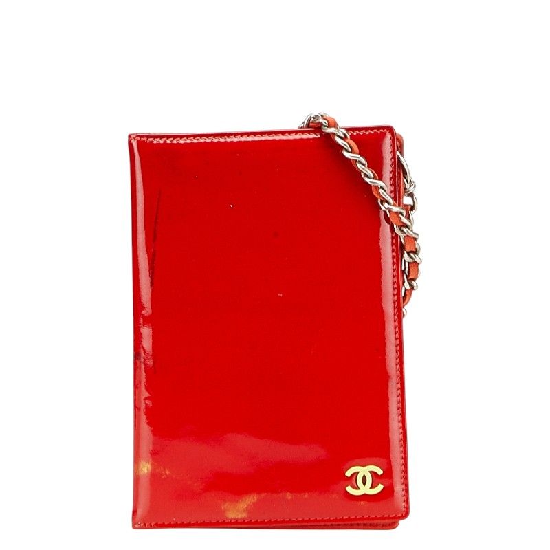 シャネル ココマーク レッド エナメル レディース CHANEL 205-17792