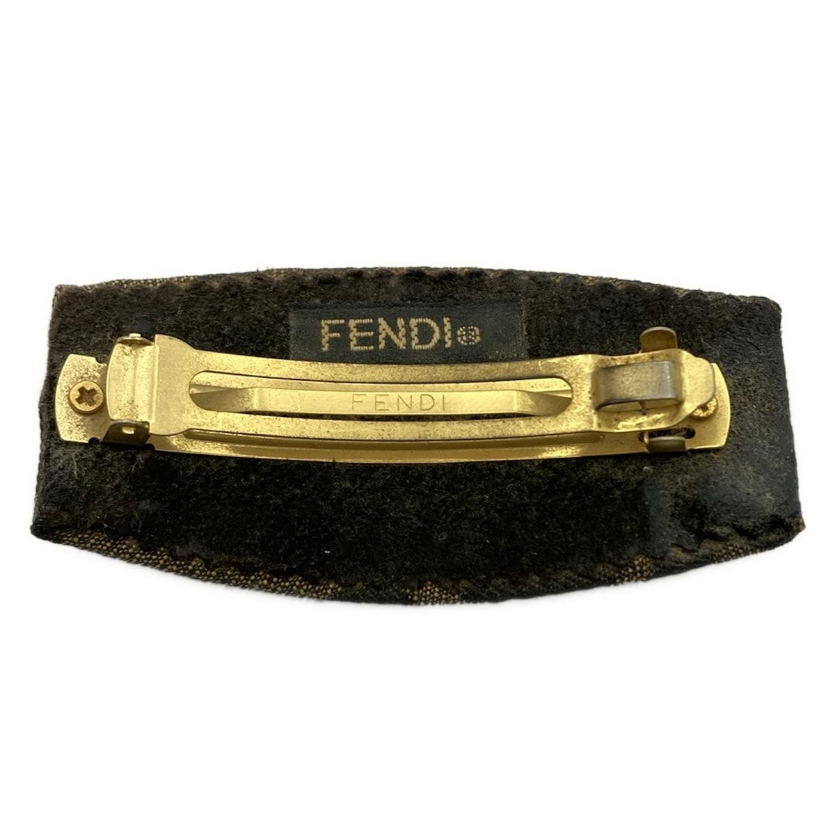 美品　FENDI ブラウン　バレッタ FENDI(フェンディ) バレッタ美品 - ダークブラウン×ライト