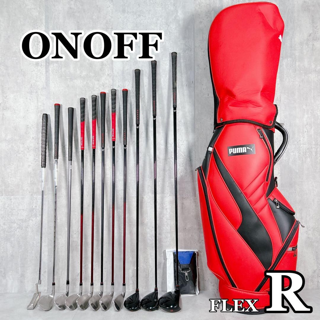 X715 オノフ プーマ他 メンズ ゴルフ クラブセット 12点 赤 カッコいい