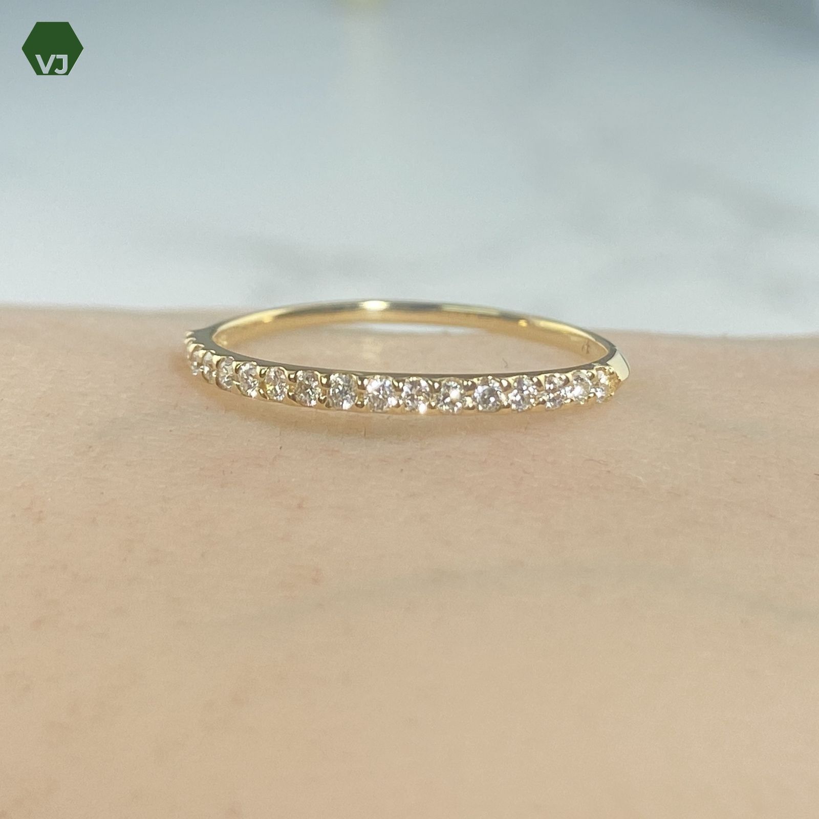 24-39】ダイヤモンド リング D0.17ct【中古】【K18YG】【11号】☆By 