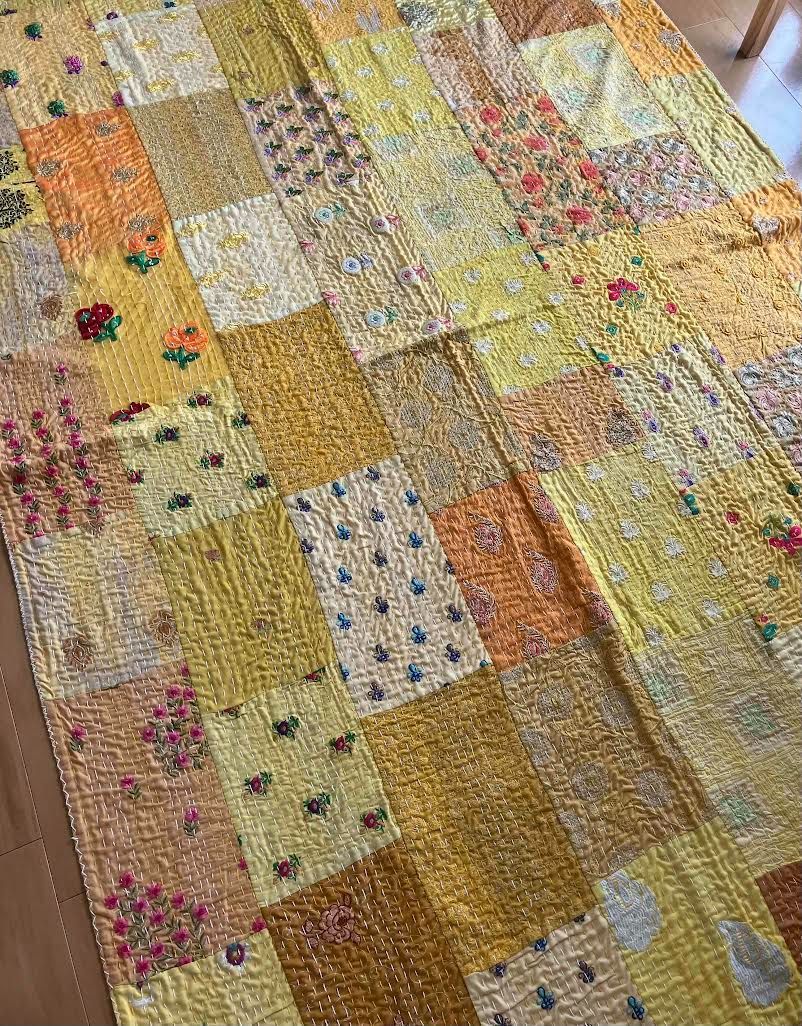 カンタキルト マルチカバー サリーパッチワーク #19 YELLOW