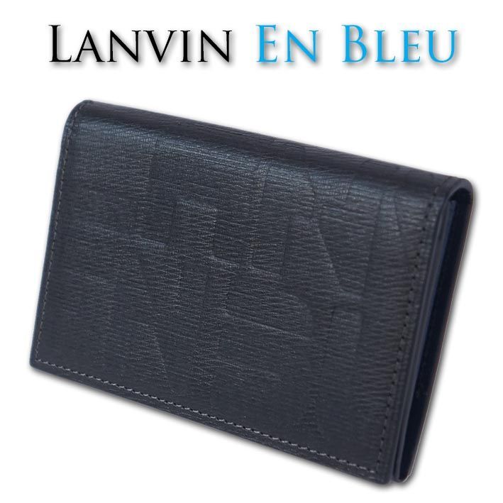 ランバンオンブルー LANVIN en Bleu 牛革 名刺入れ カードケース テクノ メンズ ブラック 黒 サンプル品 箱なし - メルカリ