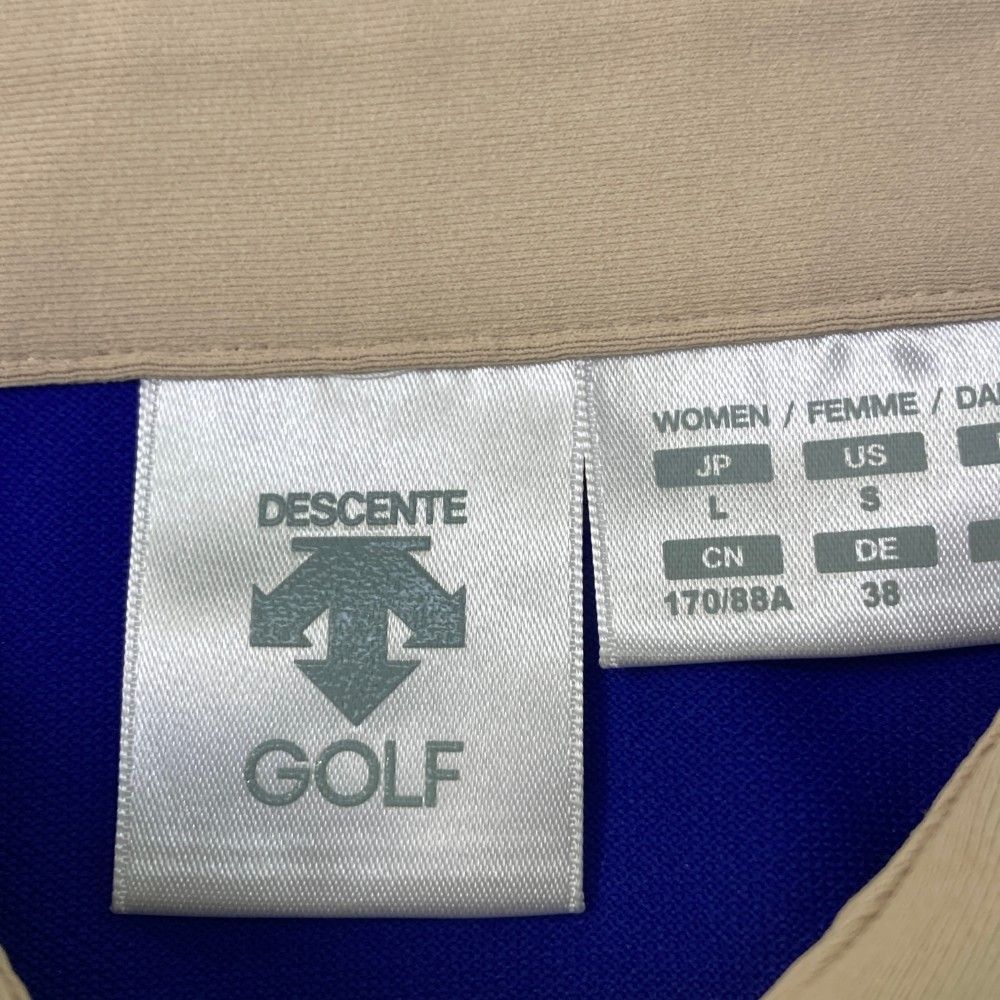サイズ：L DESCENTE GOLF デサントゴルフ 2022年 ノースリーブポロシャツ  ブルー系 [240101433166] ゴルフウェア レディース ストスト DESCENTE GOLF デサントゴルフ 2022年 ノースリーブポロシャツ