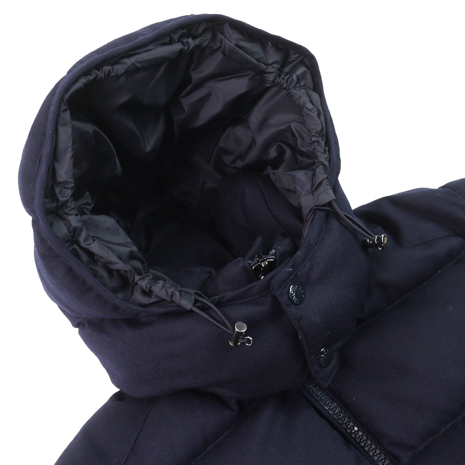 美品 国内正規品 モンクレール ウール×ダウン/ カーキ×ネイビー サイズM QR認証タグ付 送料込（管理番号JB12） 極美品 M モンクレール モンジュネーブル ウール100 ダウン ジャケット