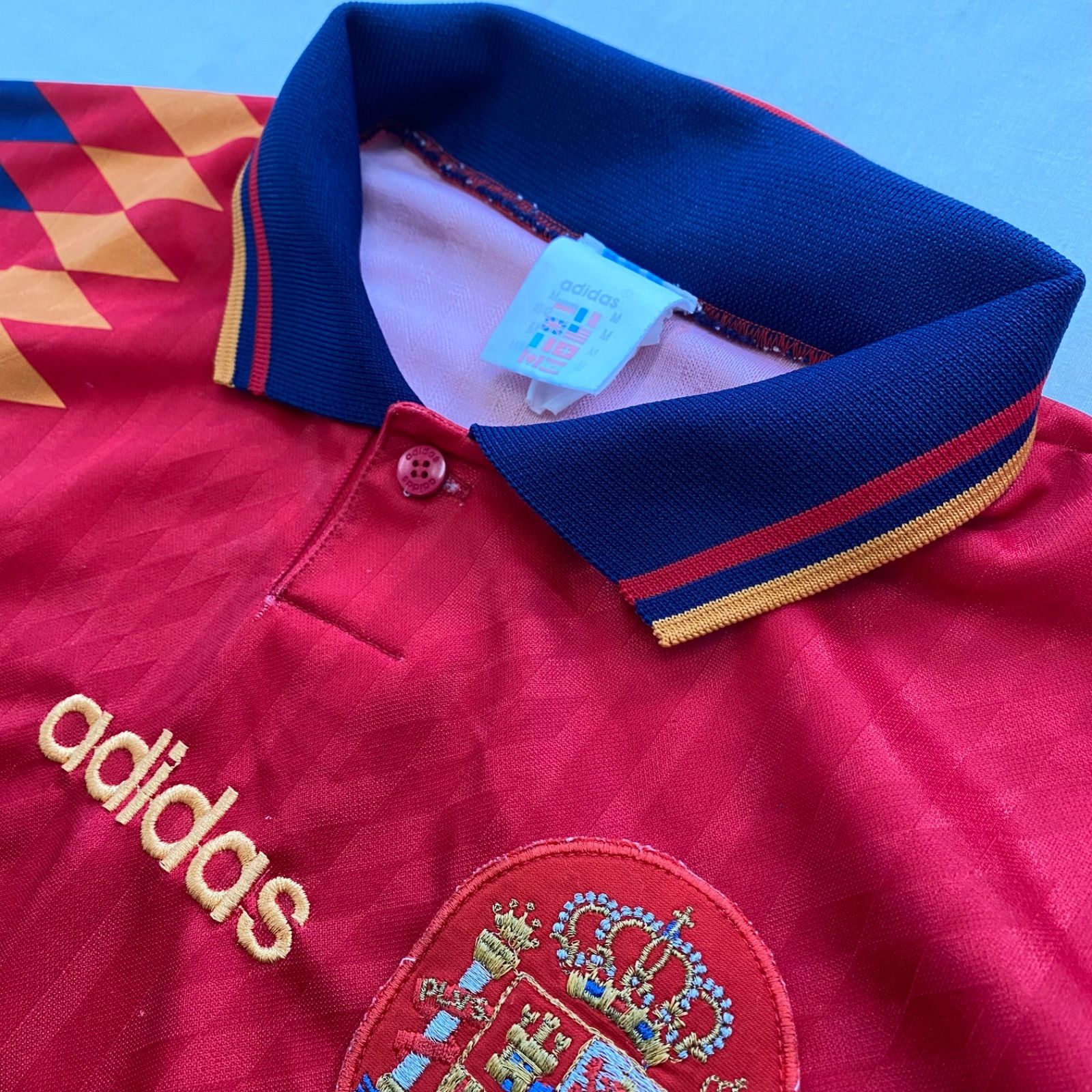 90s サッカースペイン代表ホーム アディダス ゲームシャツ ユニフォーム 希少 レア 90s スペイン代表 adidas ゲームシャツ 襟付き