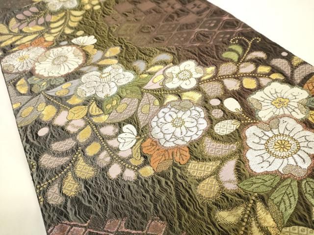 平和屋着物○六通柄袋帯 辻が花 黒地 金銀糸 やまと誂製 正絹