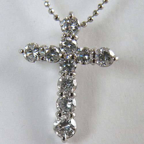ダイヤモンド クロス ネックレス 1カラット D1.00ct プラチナ