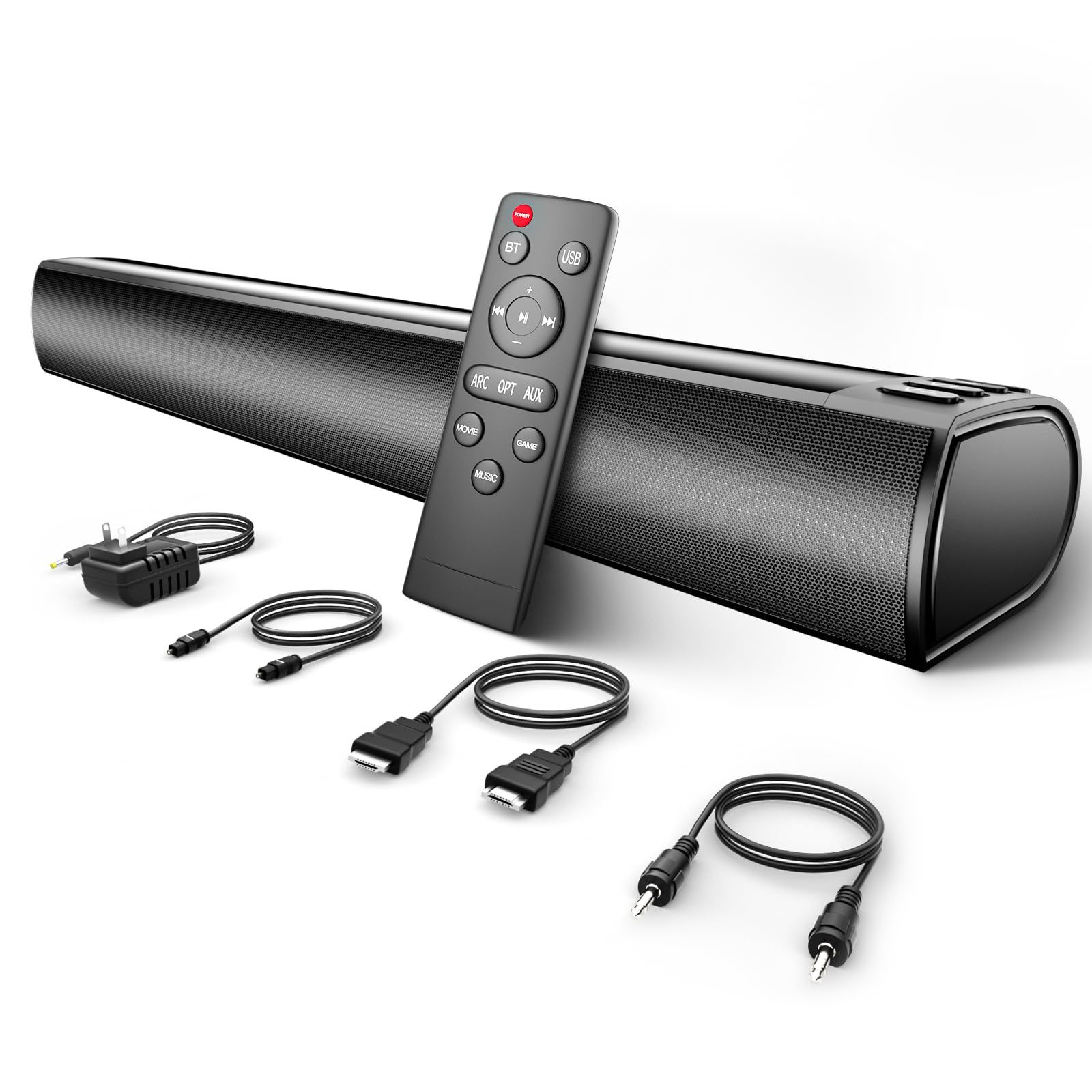 大 サウンドバー テレビ用 スピーカー PCスピーカー FELEMAN Bluetooth対応 音楽 ゲーム 映画モード USB 光デジタル AUX接続 HDMI ARC 対応