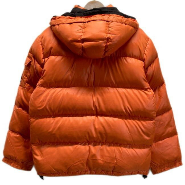 TOMMY HILFIGER ダウンジャケット ナイロンジャンパー アウター ハイネック フルジップ 無地 ワンポイント ブランドロゴ ワッペン フード取り外し 古着