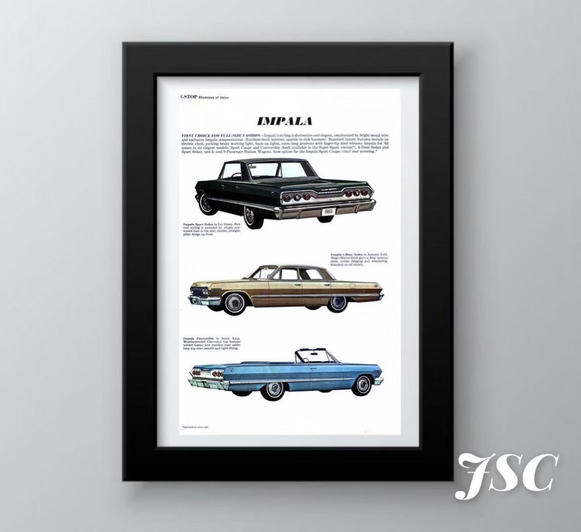 PCH キャンバス ポスター シボレー インパラ 57 59 60 アメ車 US